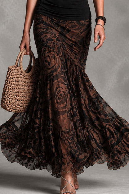 Set Top Halter Negro y Falda Maxi