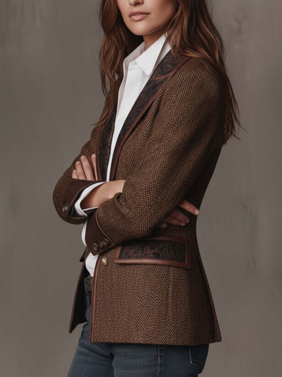 Blazer con Paneles en Espiga de Sira Montero