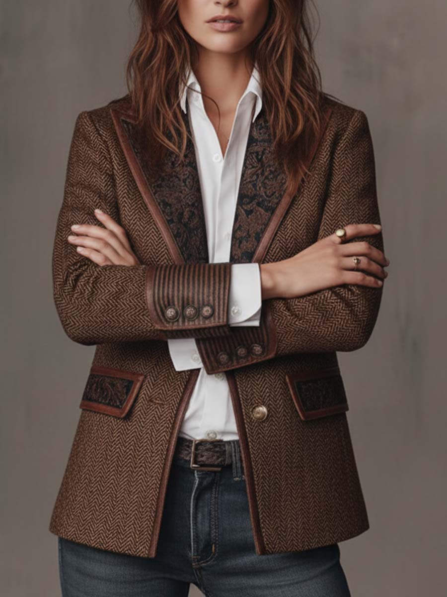 Blazer con Paneles en Espiga de Sira Montero