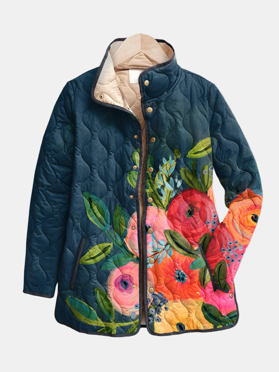 Chaqueta Acolchada de Flores Vintage de Sira Montero