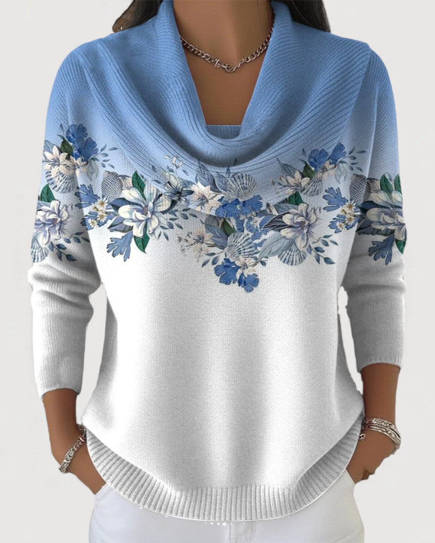 Jersey Floral de Cuello Alto de Sira Montero