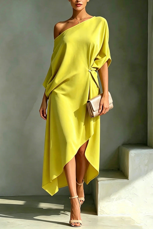 Vestido Asimétrico de Un Solo Hombro de Sira Montero