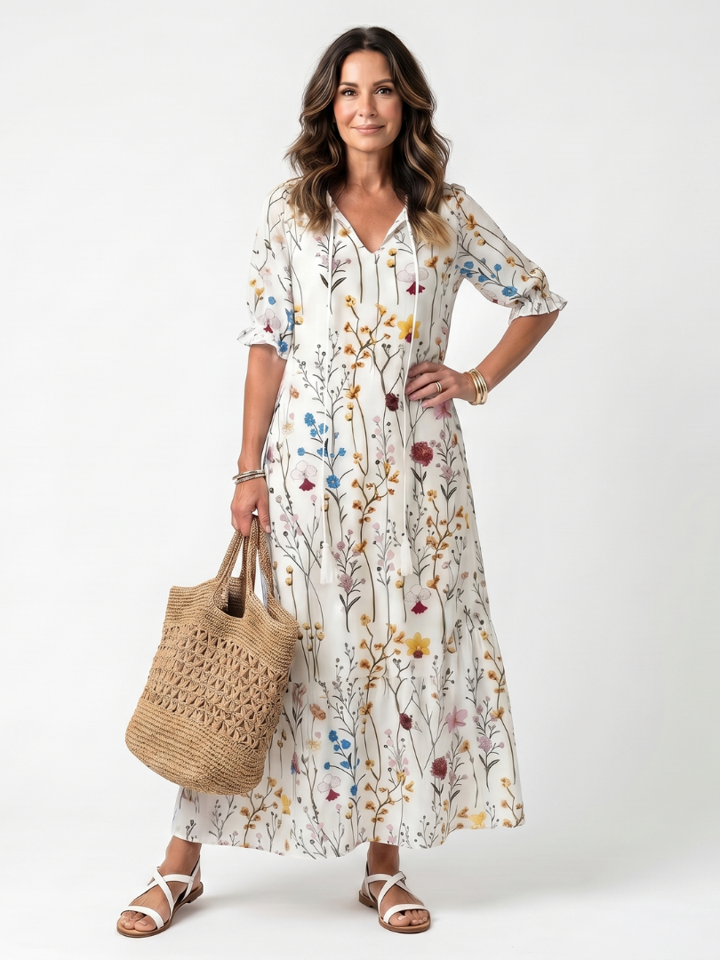 Sylvara™ | Blooming Fields Midi Dress