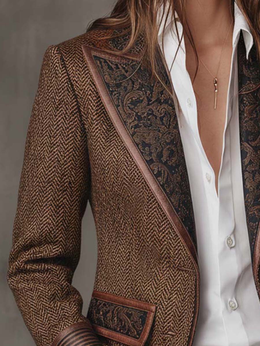 Blazer con Paneles en Espiga de Sira Montero