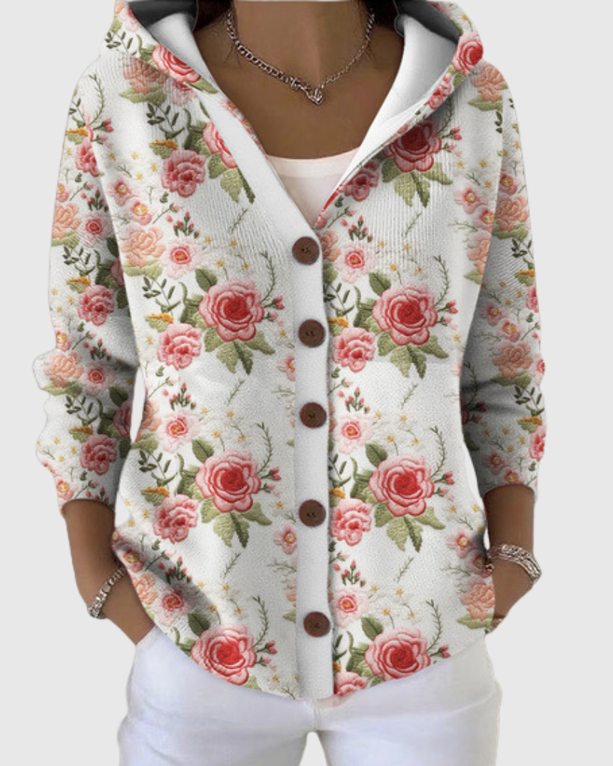 Chaqueta de Punto con Capucha Marina de Sira Montero