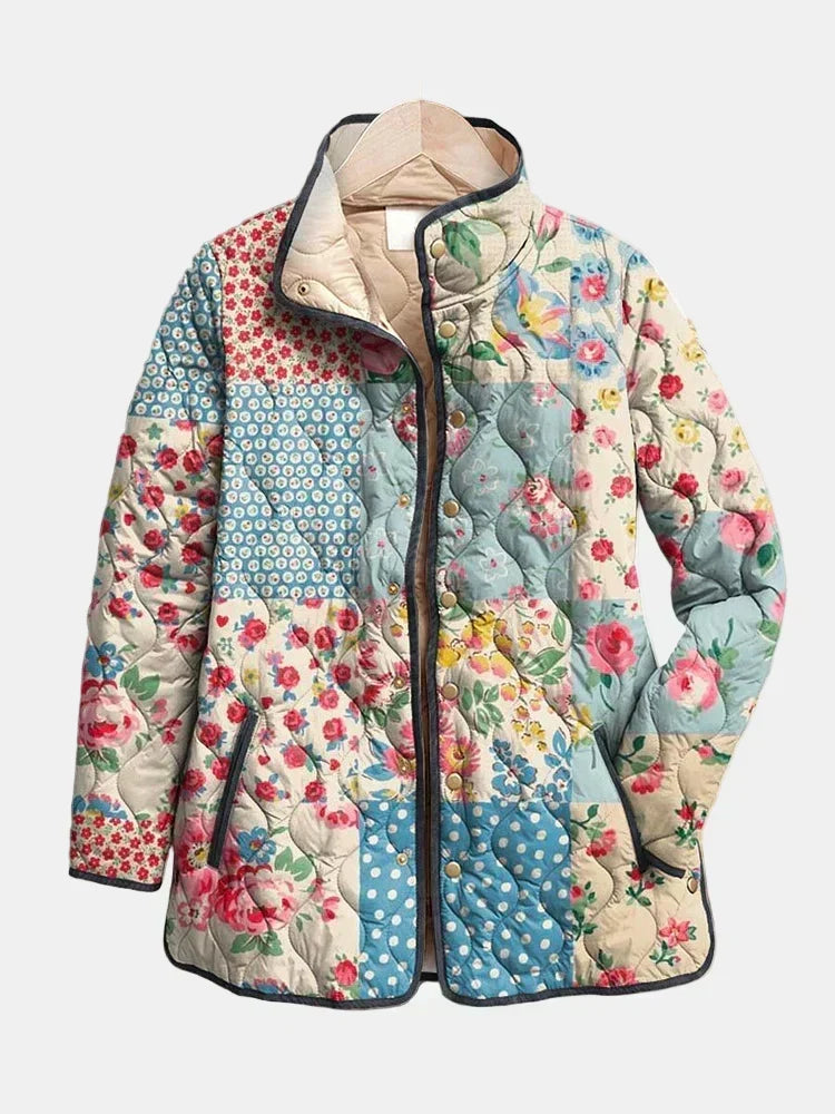 Chaqueta Acolchada de Estampado Floral Clásico de Sira Montero