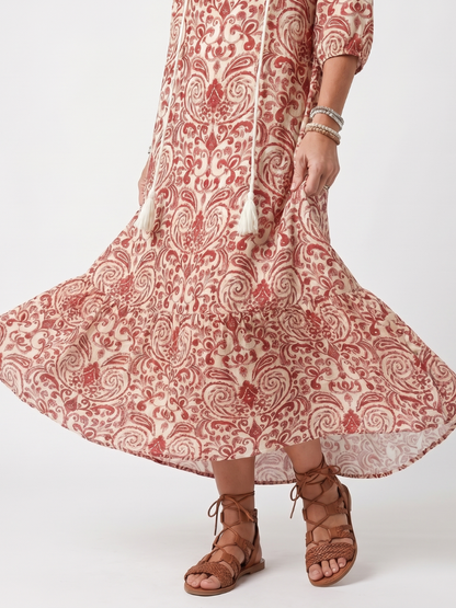 Saffira™ | Boho Harmony Midi Dress