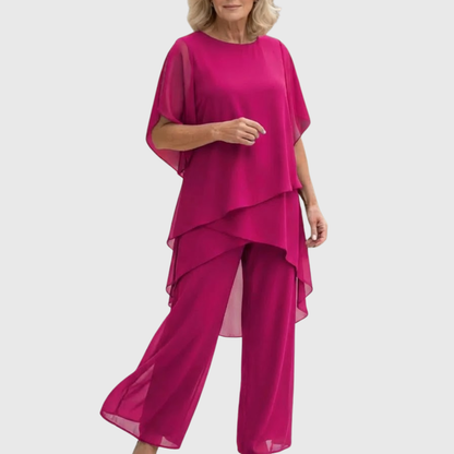Lindsey™ | Layered Chiffon Palazzo Set
