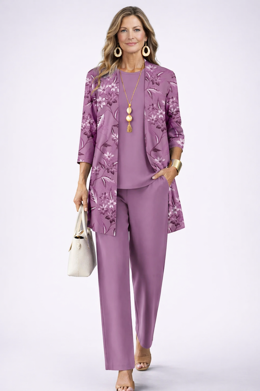 Conjunto de Tres Piezas · Morado de Sira Montero