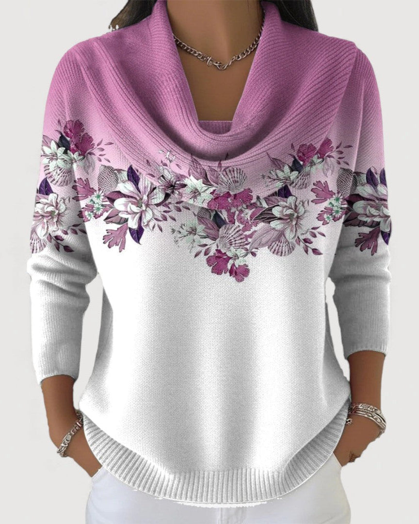 Jersey Floral de Cuello Alto de Sira Montero