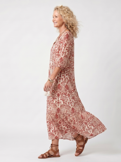 Saffira™ | Boho Harmony Midi Dress