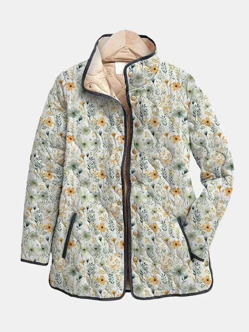 Chaqueta Acolchada Floral en Colores Vivos de Sira Montero