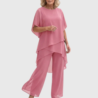 Lindsey™ | Layered Chiffon Palazzo Set