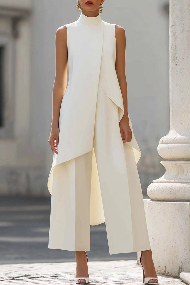 Conjunto elegante de top y pantalón - Negro
