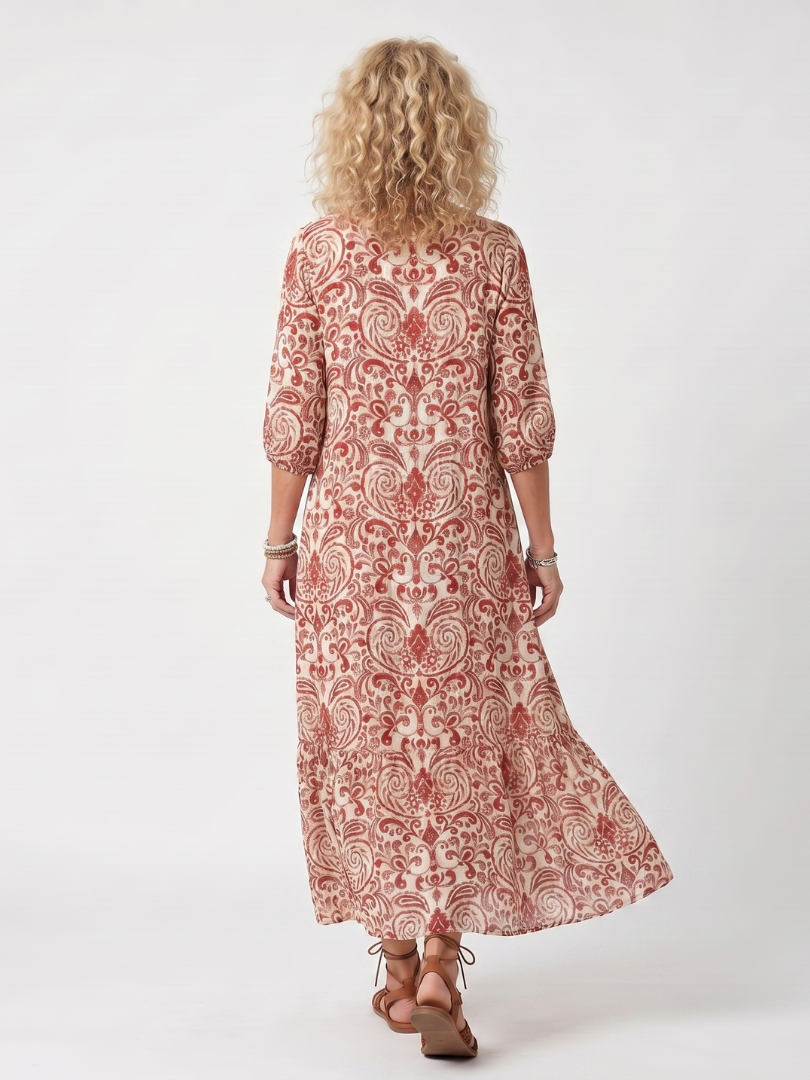 Saffira™ | Boho Harmony Midi Dress