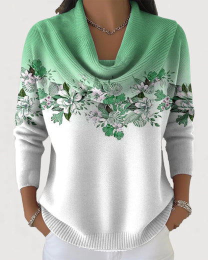 Jersey Floral de Cuello Alto de Sira Montero