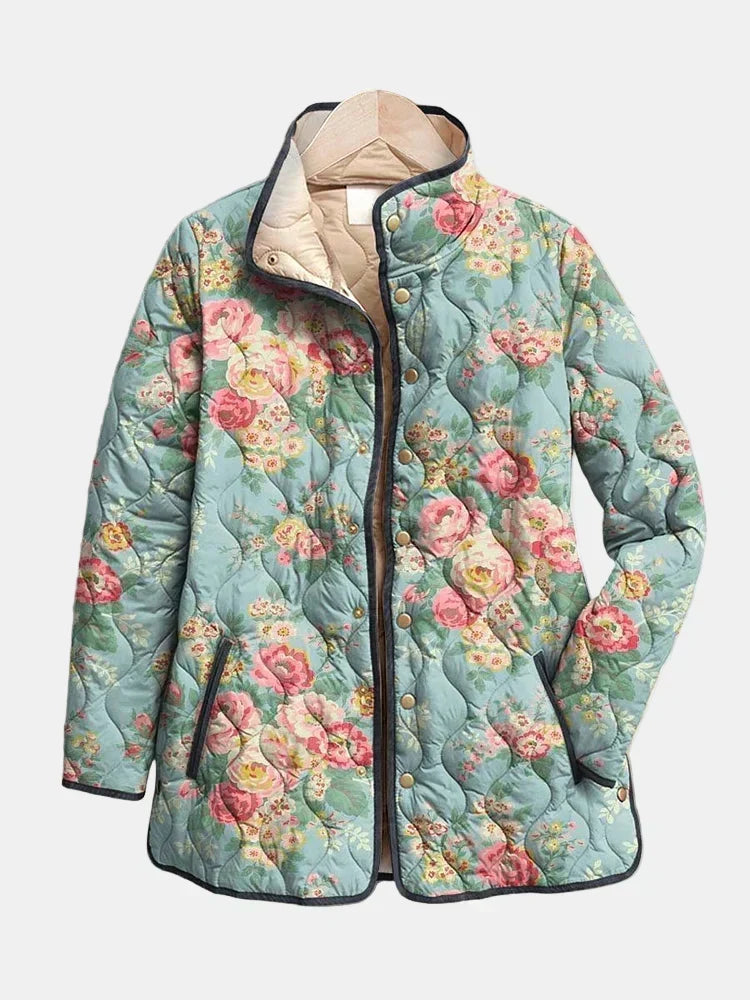 Chaqueta Acolchada Floral Romántica de Sira Montero