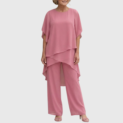Lindsey™ | Layered Chiffon Palazzo Set