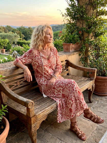 Saffira™ | Boho Harmony Midi Dress