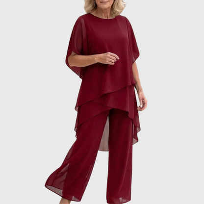 Lindsey™ | Layered Chiffon Palazzo Set