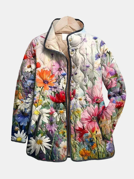 Chaqueta Acolchada de Flores Delicadas de Sira Montero