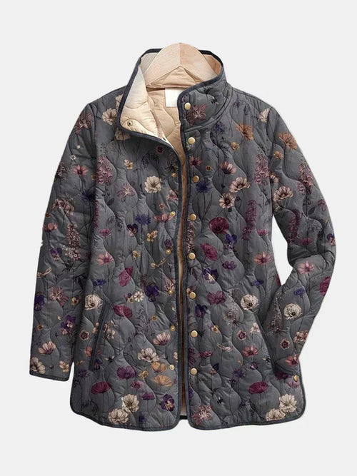 Chaqueta Acolchada Floral en Tonos Suaves de Sira Montero