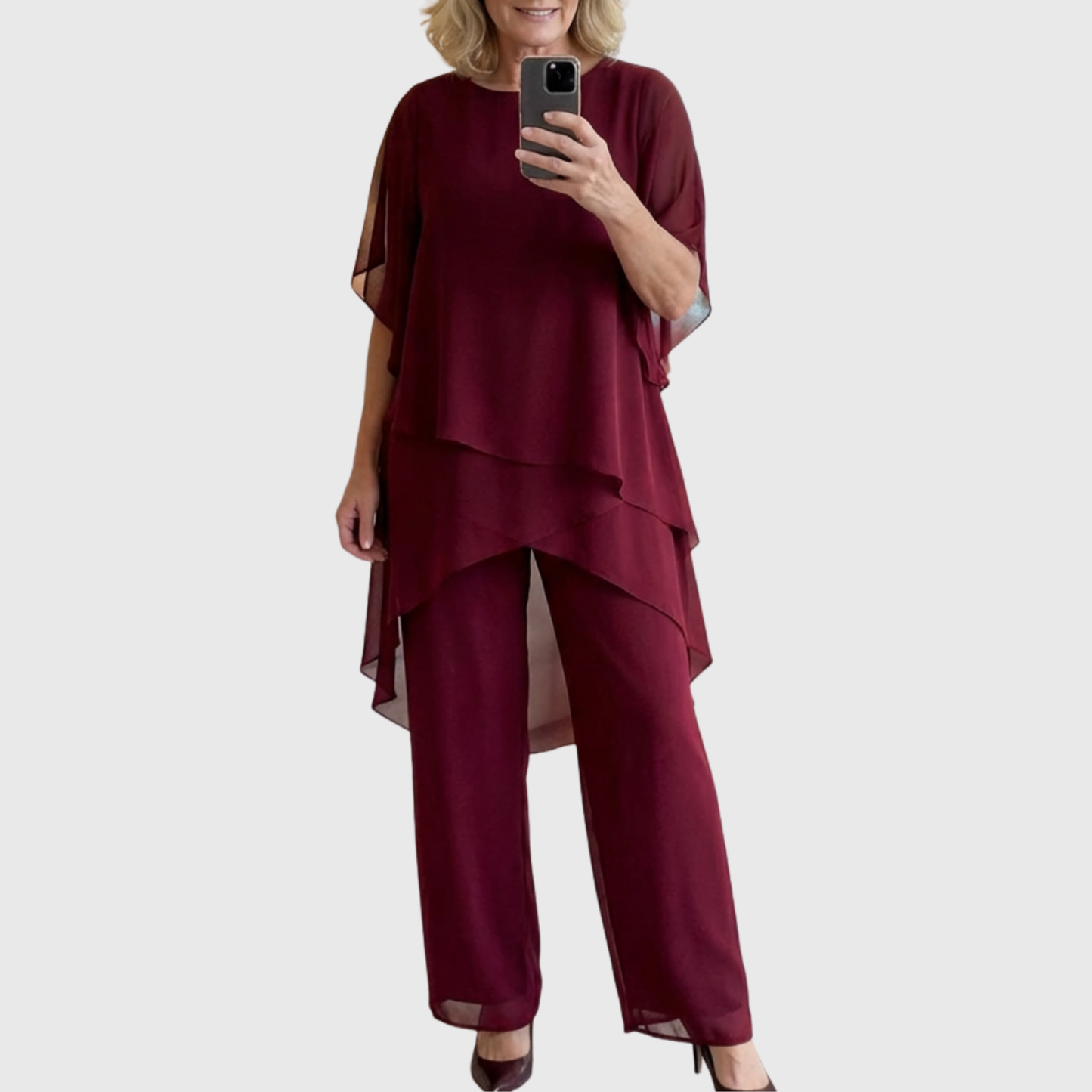 Lindsey™ | Layered Chiffon Palazzo Set