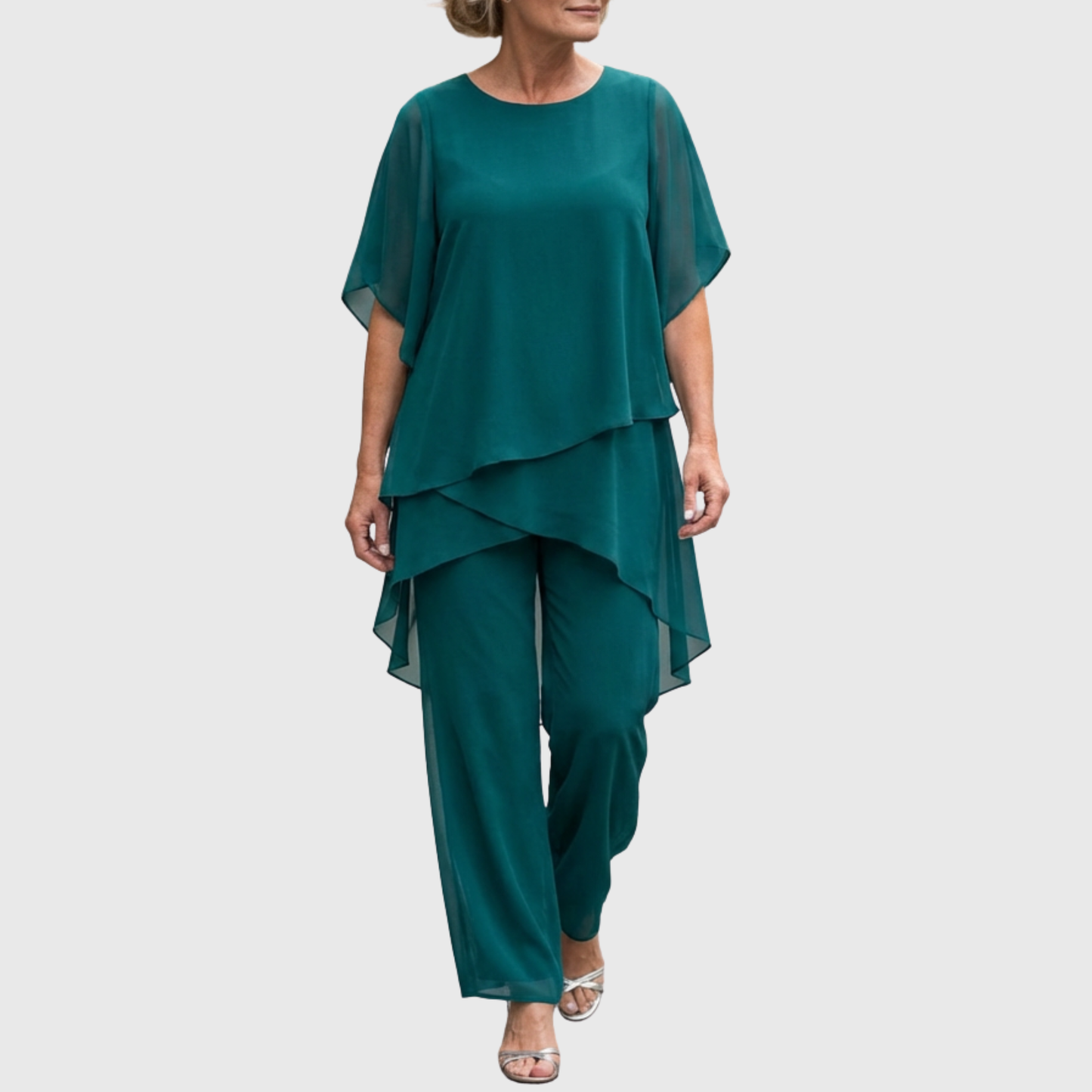 Lindsey™ | Layered Chiffon Palazzo Set