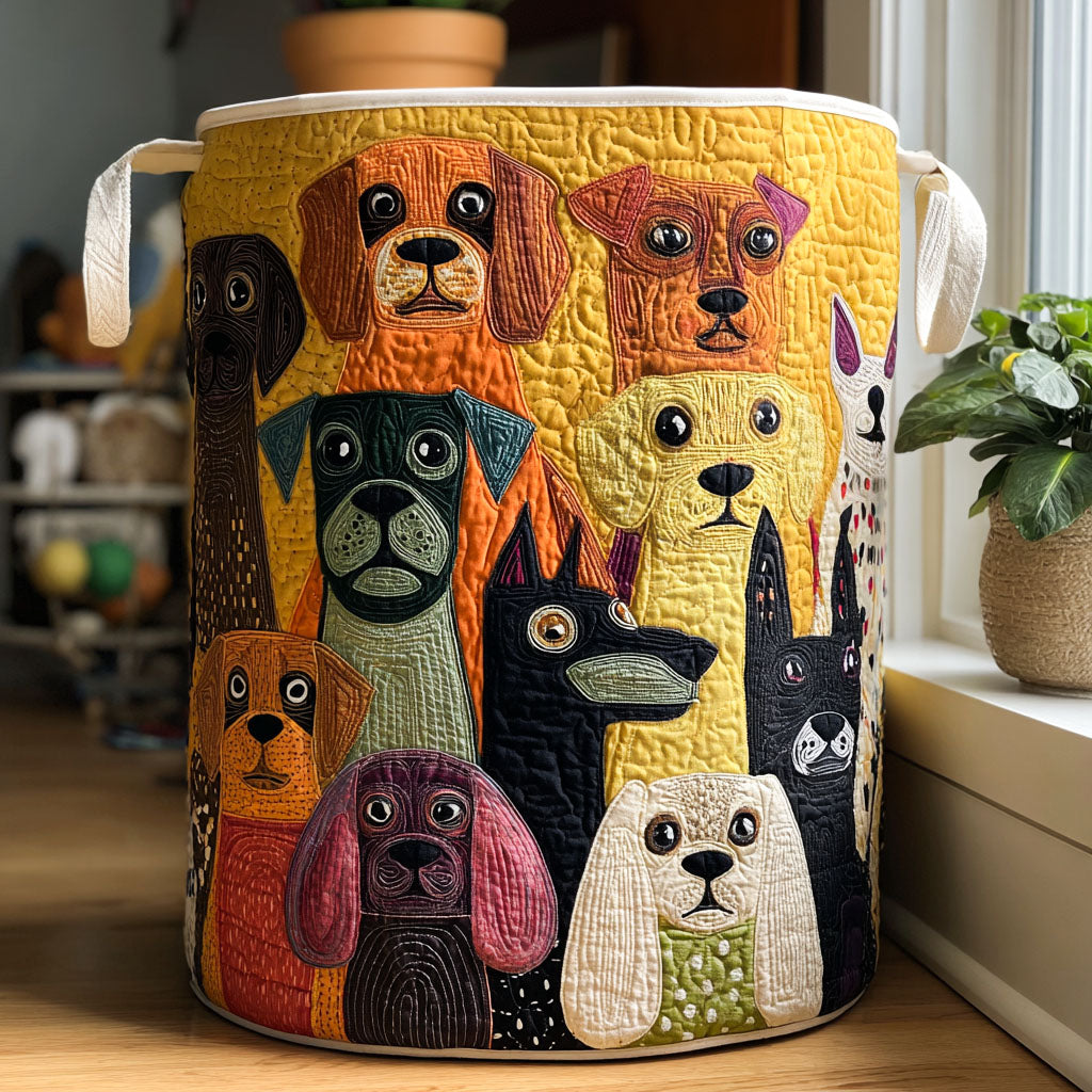 Cesto de Ropa Acolchado con Perros de Sira Montero