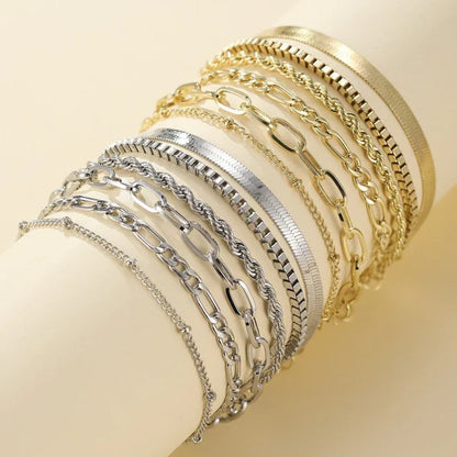 Juego de 5 pulseras de oro