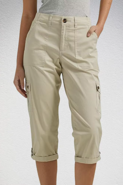 Pantalone capri cargo da donna