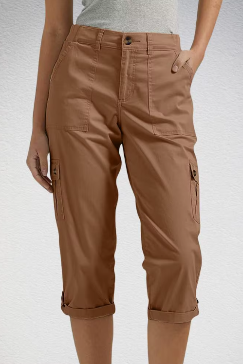 Pantalone capri cargo da donna