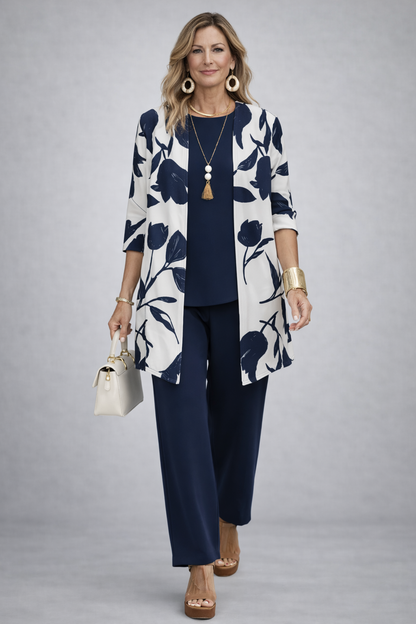 Conjunto de Tres Piezas · Azul y Blanco de Sira Montero