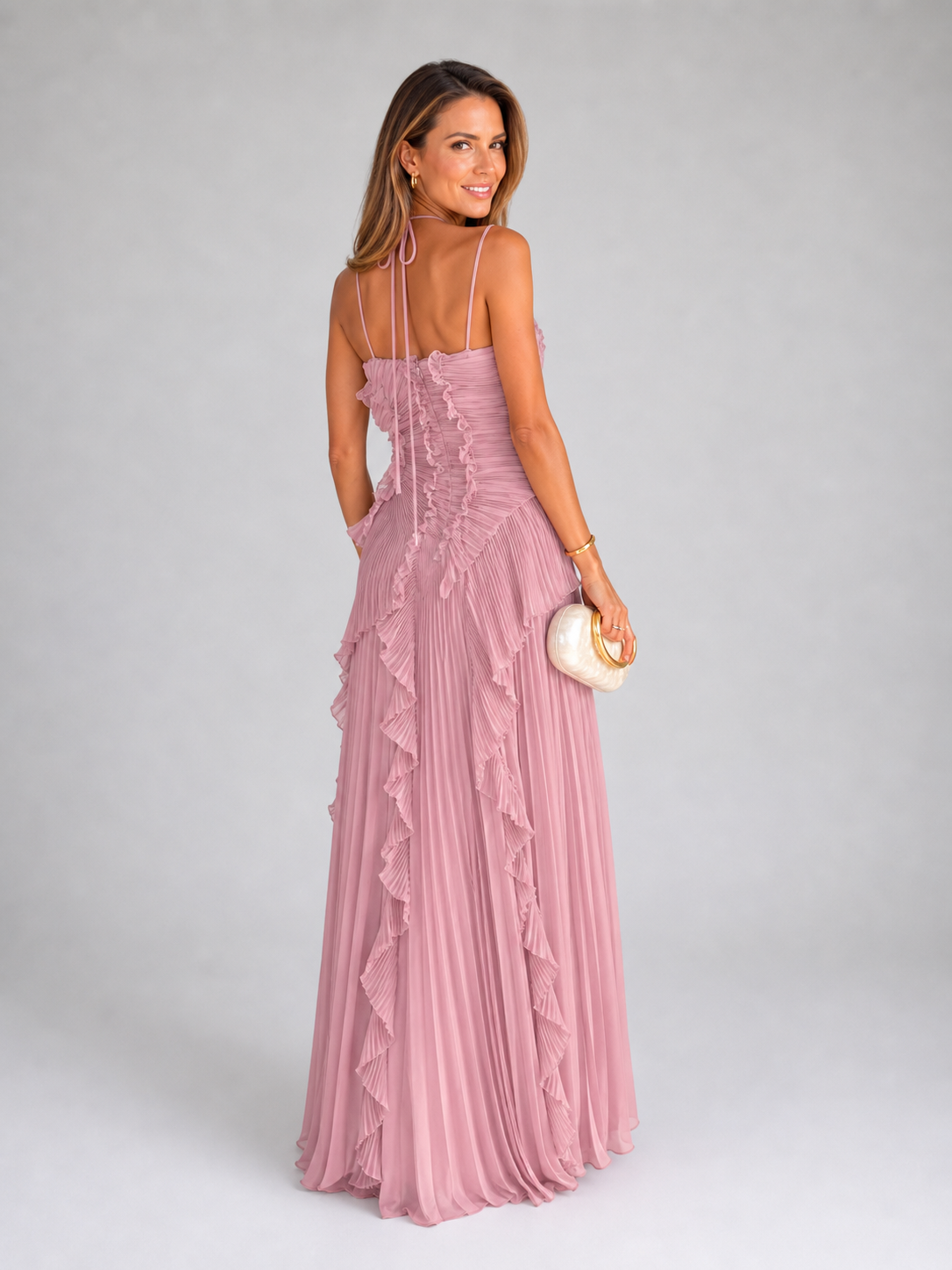 Camille™ | Elegant Ruffle Halter Dress