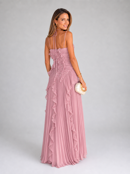 Camille™ | Elegant Ruffle Halter Dress
