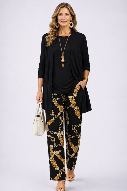 Conjunto de Tres Piezas · Negro y Dorado de Sira Montero