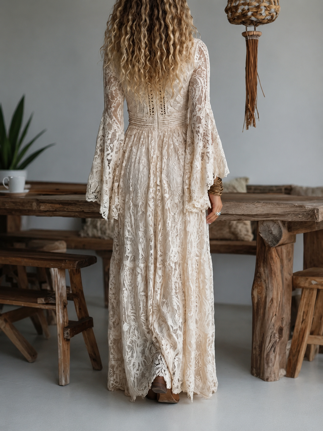 Celestine™ | Vintage Lace Bohemian Maxi Dress
