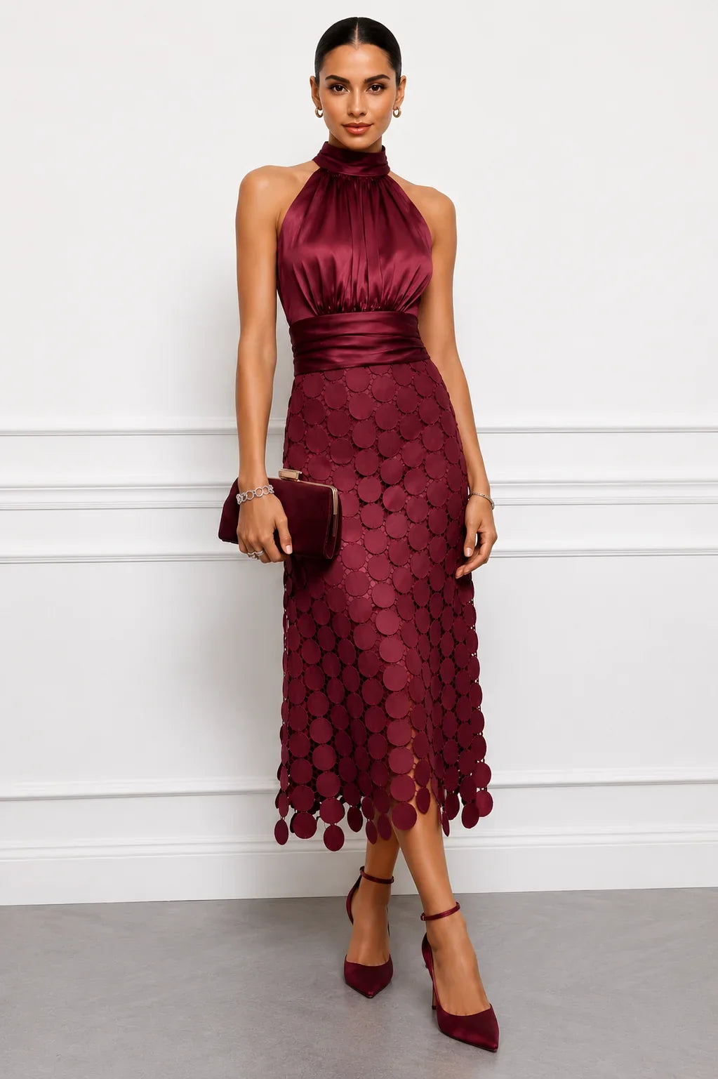 Vestido Midi Palabra de Honor con Cinturón de Sira Montero