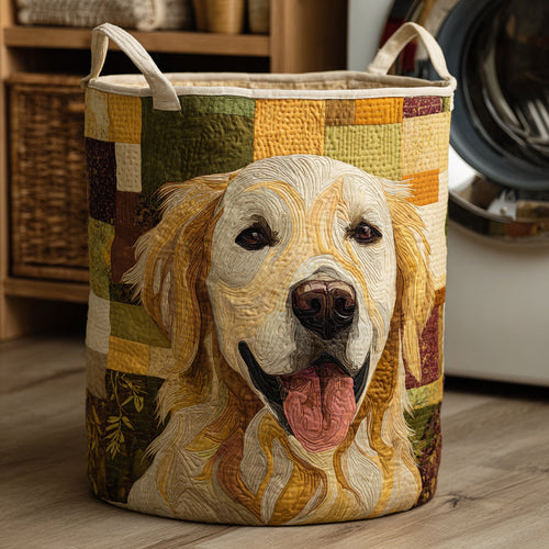 Cesto de Ropa Acolchado con Golden Retriever de Sira Montero