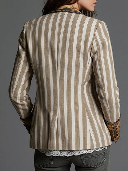 Blazer Bohemio a Rayas con Cuello Estampado de Sira Montero