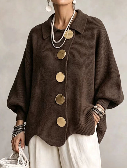 Cárdigan oversize con botones metálicos de Sira Montero