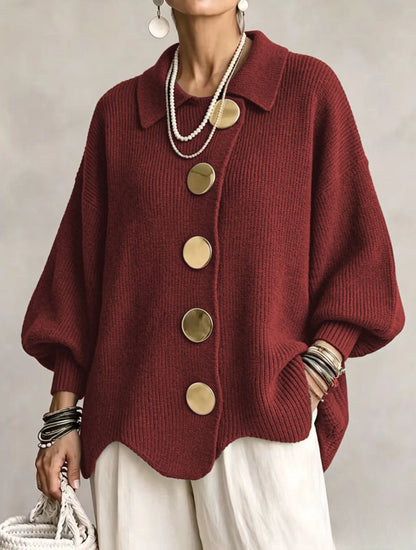 Cárdigan oversize con botones metálicos de Sira Montero