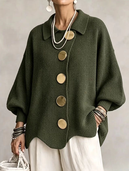 Cárdigan oversize con botones metálicos de Sira Montero