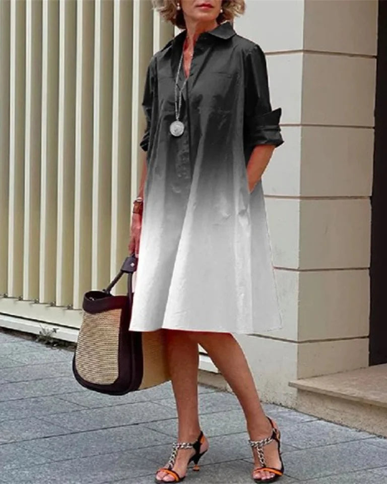 Vestido midi abotonado · Blanco
