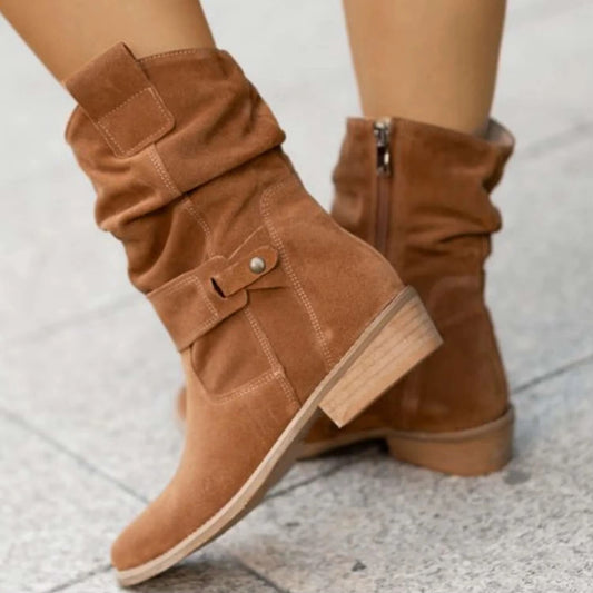 Botines Western de Efecto Ante