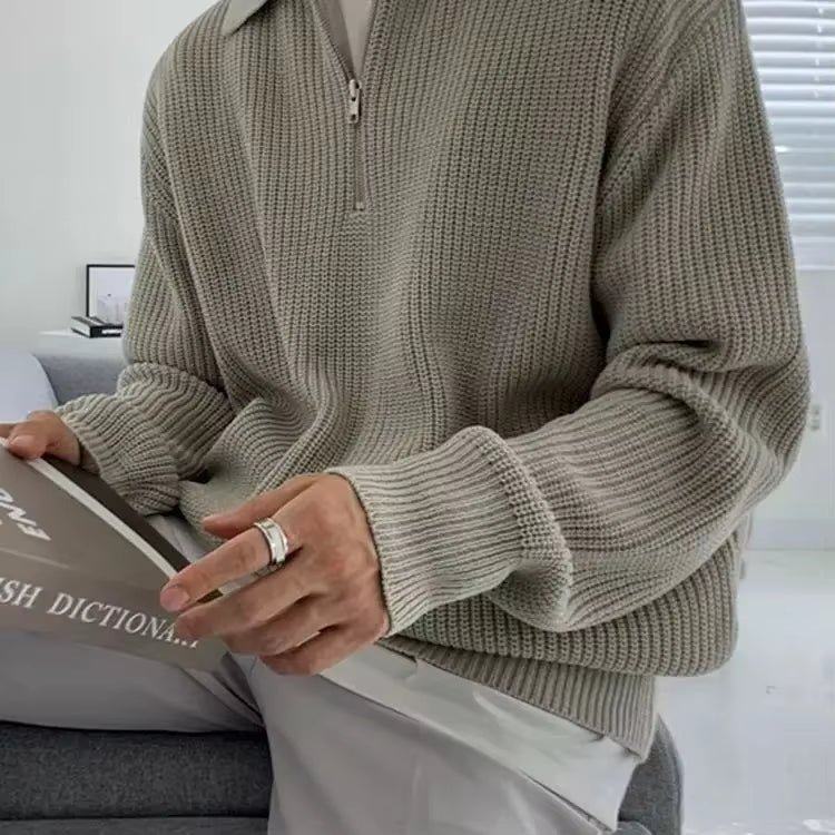 Sudadera de Pana con Media Cremallera