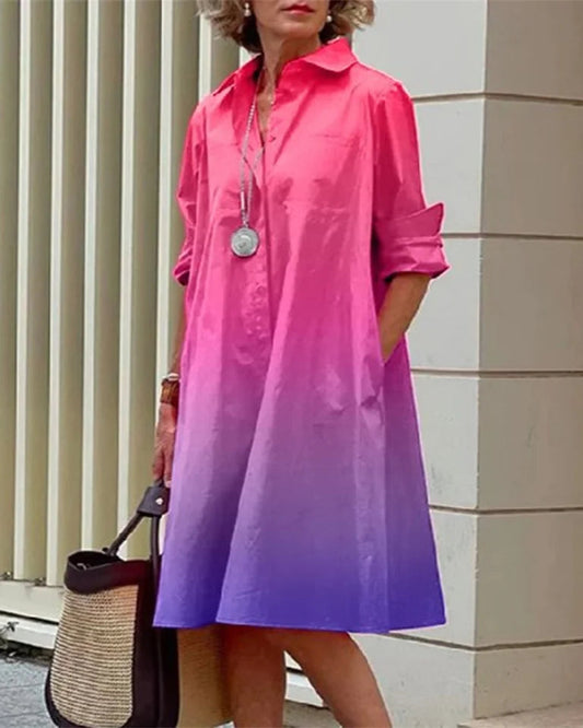 Vestido midi abotonado · Rojo