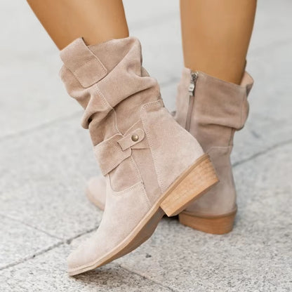 Botines Western de Efecto Ante