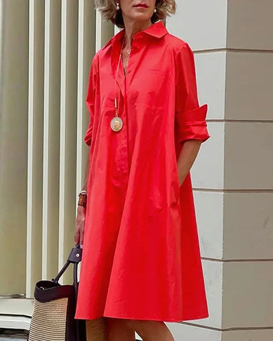 Vestido midi abotonado · Degradado blanco y negro
