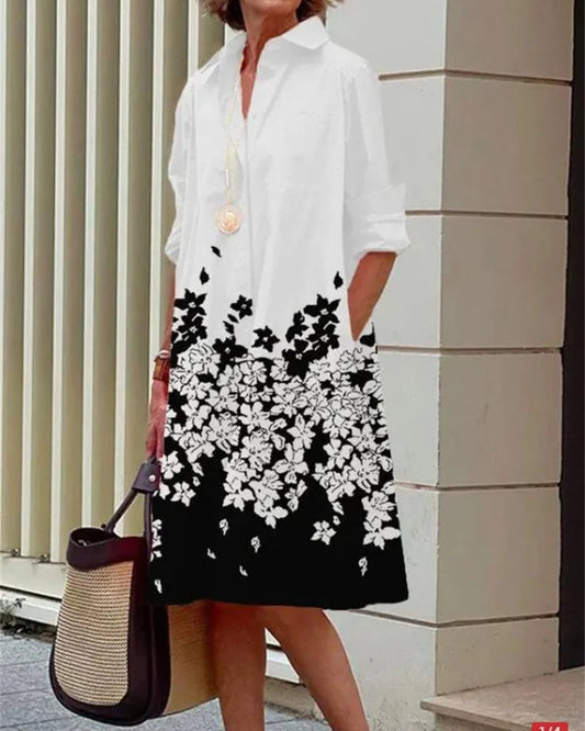 Vestido midi abotonado · Degradado rojo